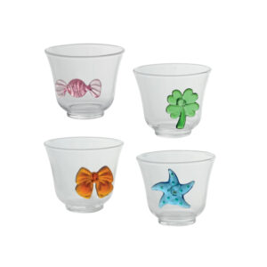 Set 4 tazzine da caffè in vetro