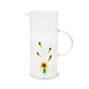 Caraffa in vetro Girasoli e api
